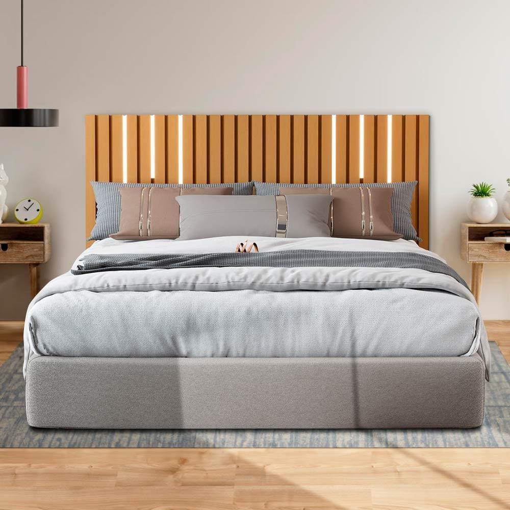 Cabeceira Ripada Com Led Queen Size E Casal Suspensa Nature Kate Shop Jm