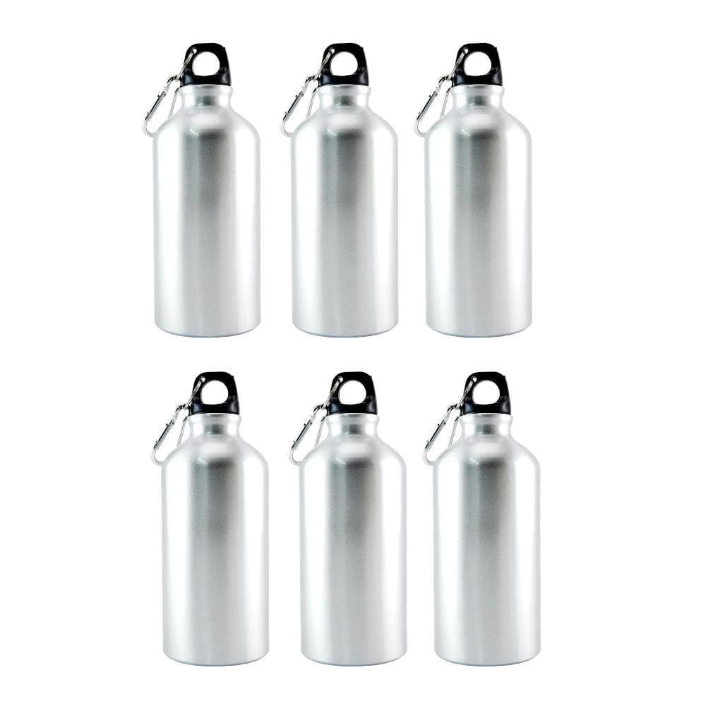 Kit 6 Garrafas Chaveiro Mosquetão 400Ml Personalizável