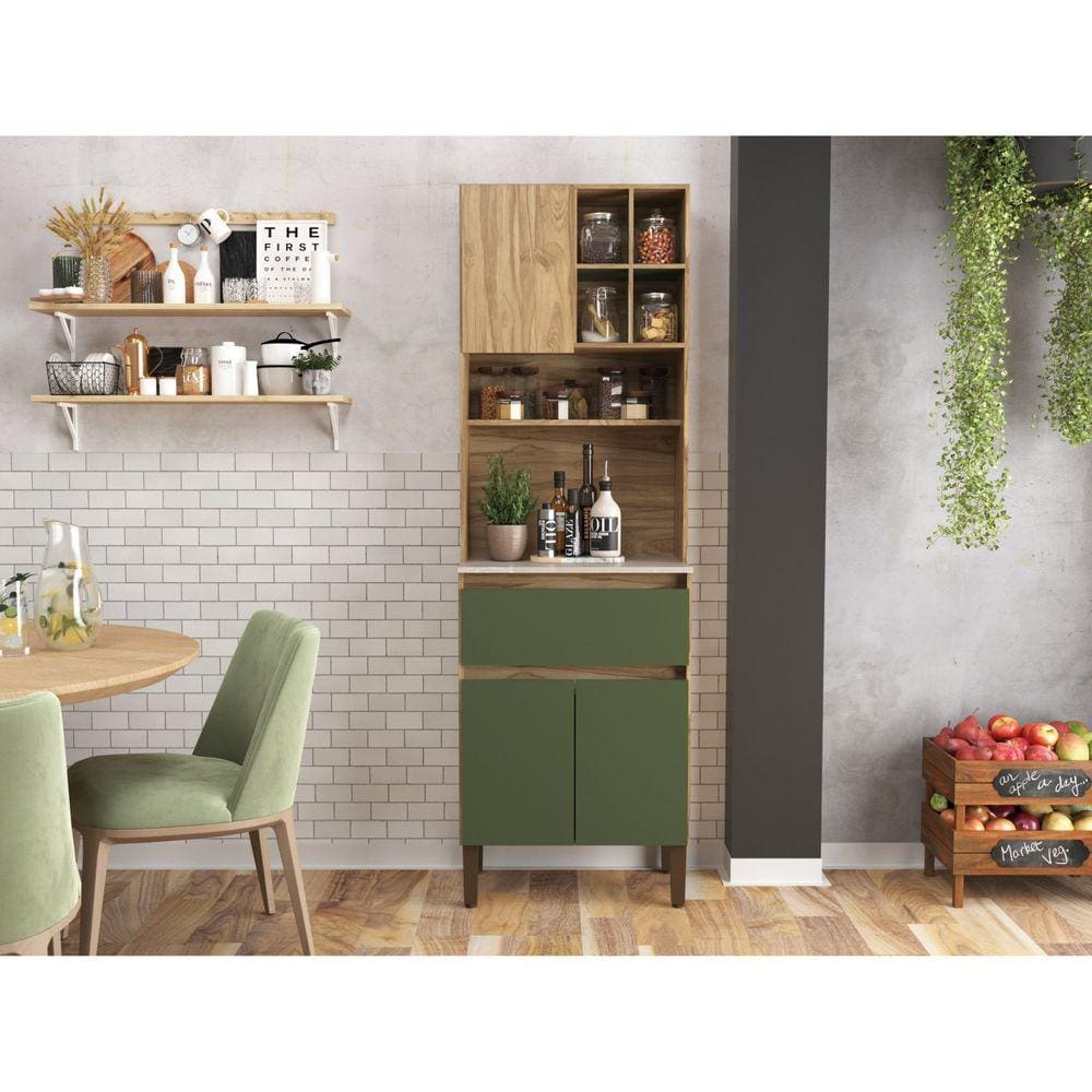 Armário Kit Cozinha com 3 Portas, 1 Gaveta Ac4311 Carvalho Oak / Arbo / Petra