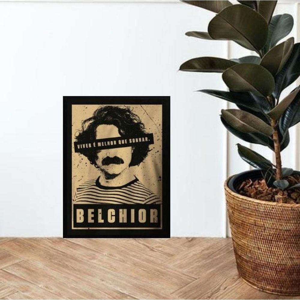 Quadro Decorativo Poster Belchior 33X24Cm - Com Vidro