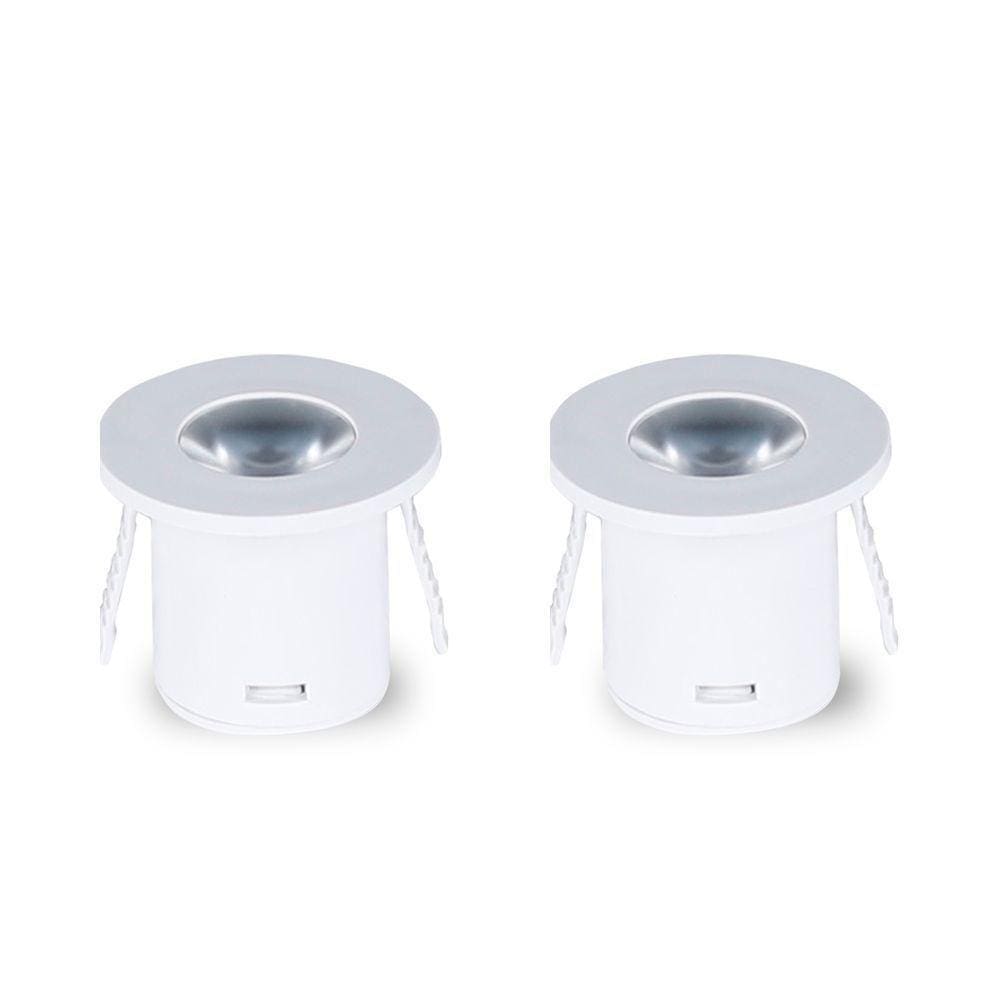 Kit 2 Spot Para Móvel Taschibra Pik Led Redondo Branco Bivolt 3000k Luz Quente