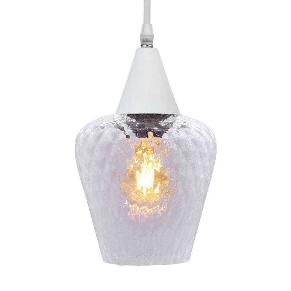 Lustre Pendente Taschibra Monalisa Boreal Transparente E27 Bivolt Branco