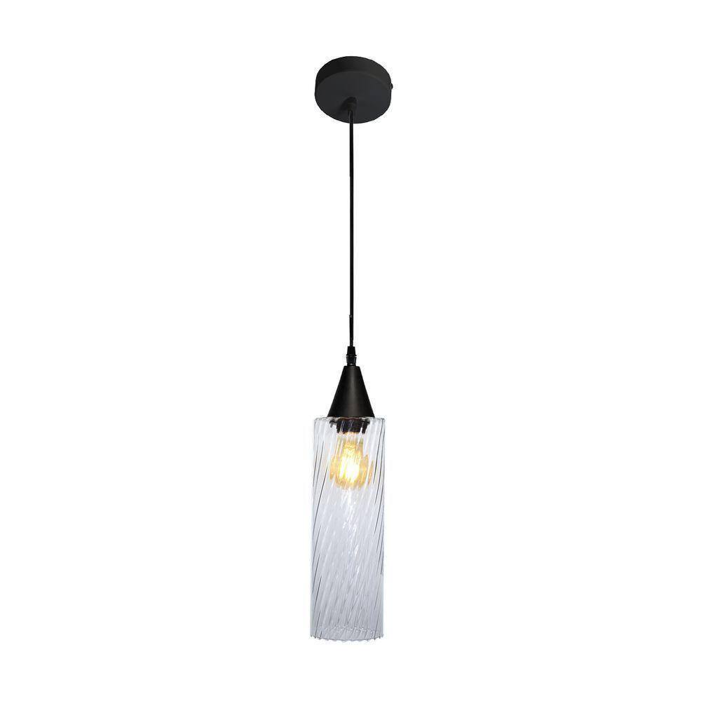 Lustre Pendente Taschibra Anne Rigato E27 Transparente Bivolt Preto