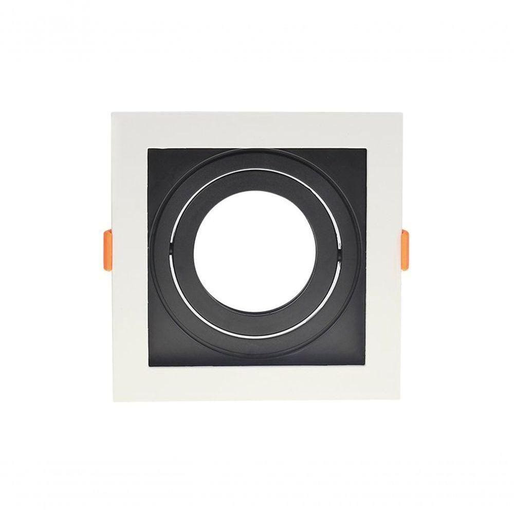 Spot Recuado De Embutir Quadrado Móvel Par30 Branco+preto Taschibra