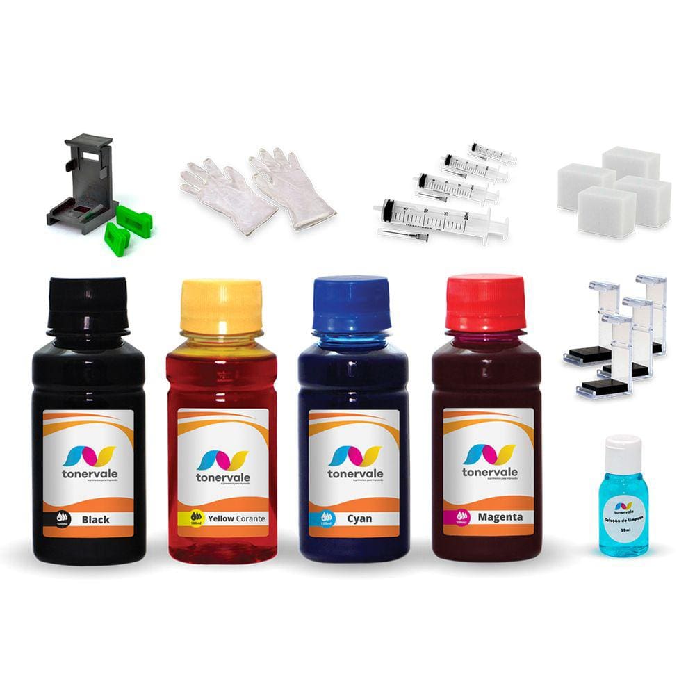Kit 4 Tinta Para Canon MX410 PG-210 e CL-211 100ml
