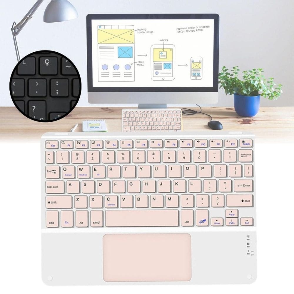 Kit Teclado + Mouse Touchpad Para Tablet Amazon Fire Hd 10