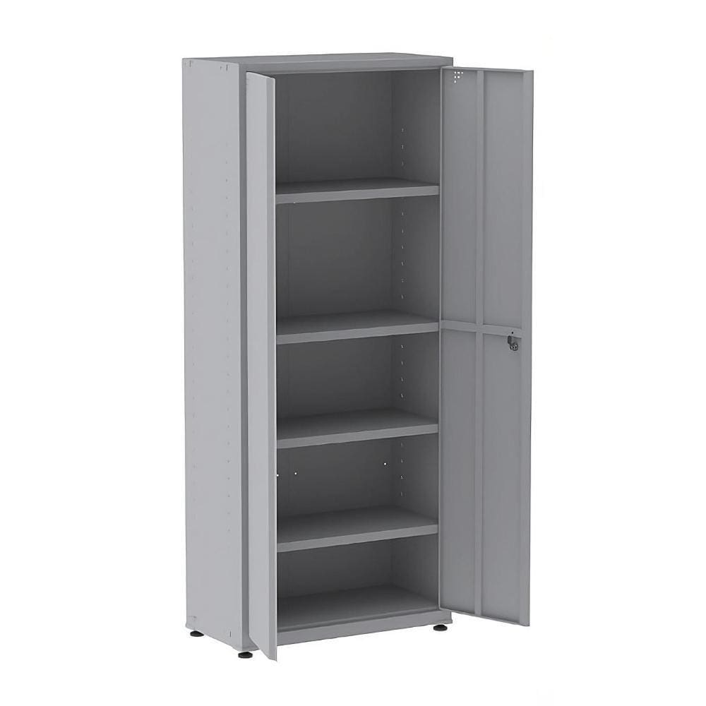 Armario Em Aço 160X75x40 2 Portas Cinza Com Tranca Para Cadeado - Pandin