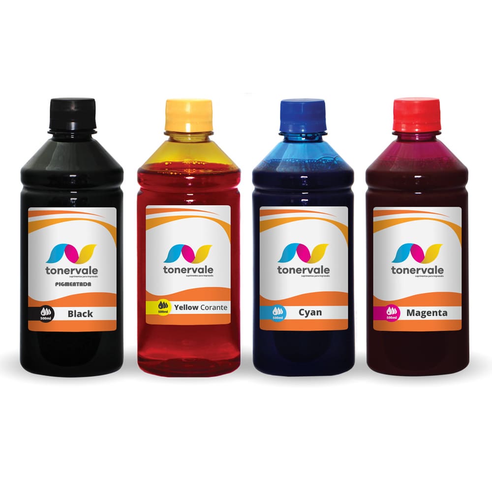 4 Tinta Para Impressora 92 93 74 75 de 500ml BK Pigmentado