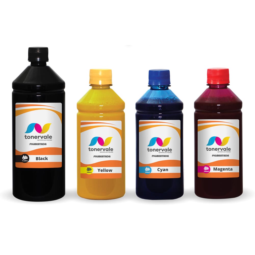 4 Tinta Para Impressora T100 T120 T125 T130 711 2,5L CMYK Pigmentado