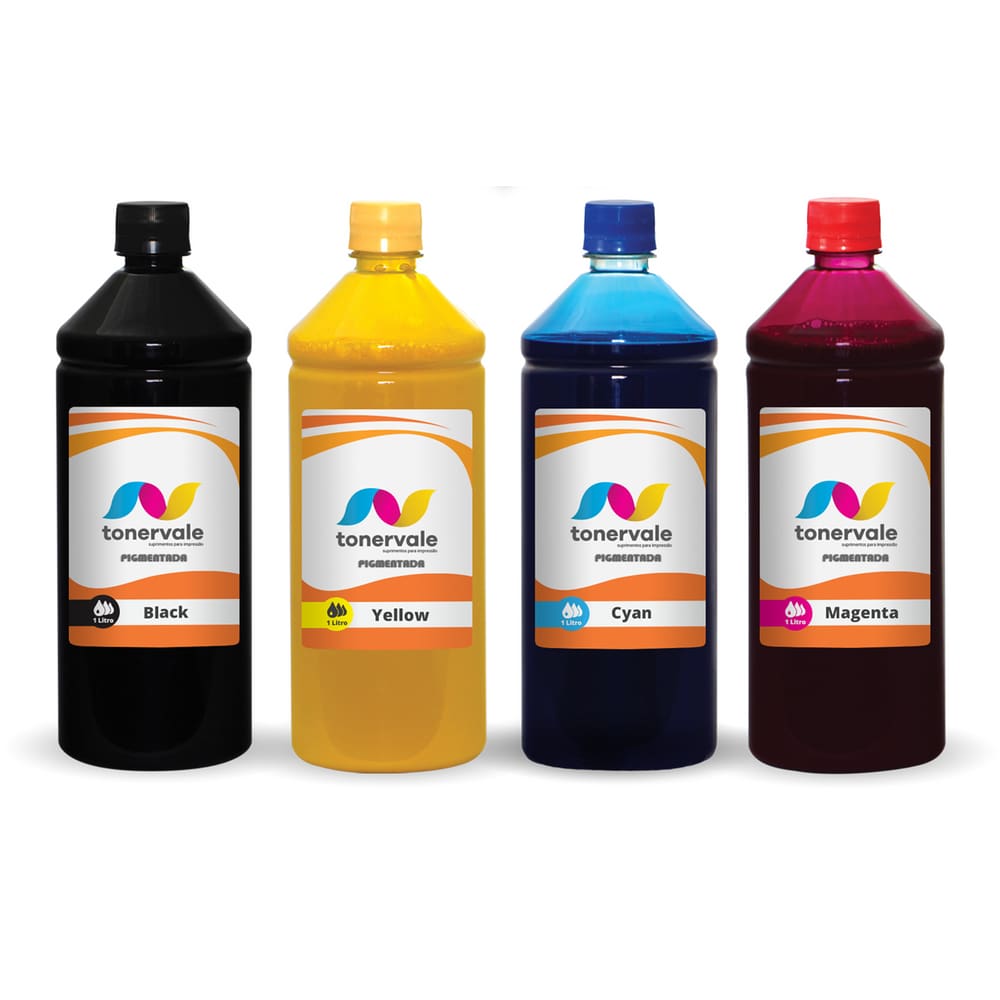 4 Tinta Para Impressora T100 T120 T125 T130 711 1L CMYK Pigmentado
