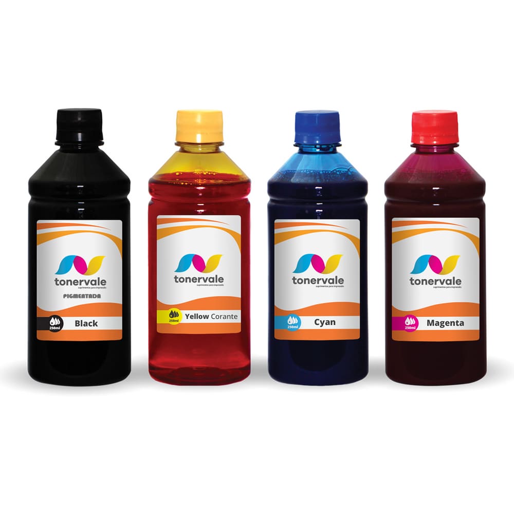4 Tinta Para Impressora 667 664 662 667 664 662 250ml BK Pigmentado