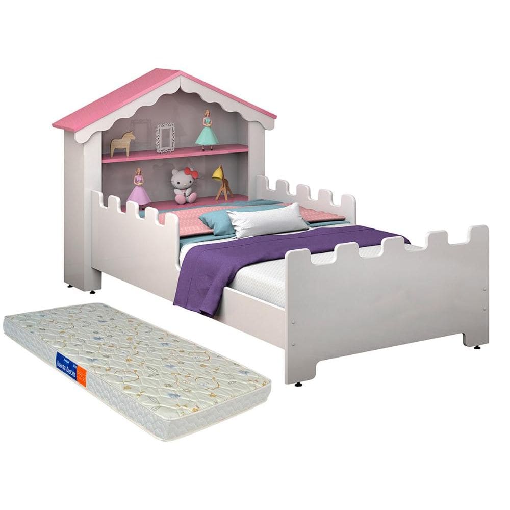 Cama Infantil Castelo Princesa Com Colchão