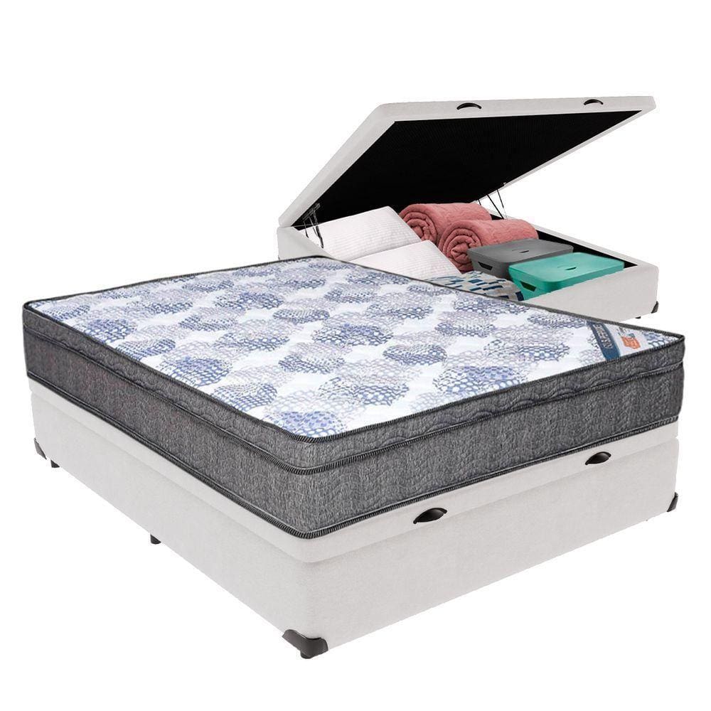 Isosuperpocket Viúvo Com Euro Pillow E Molas Base Baú Branco