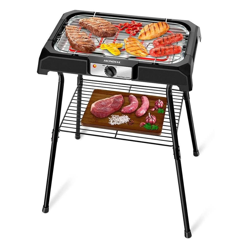 Churrasqueira Elétrica Mondial Grand Steak E Grill II 127V 2000W Preta - CH-06