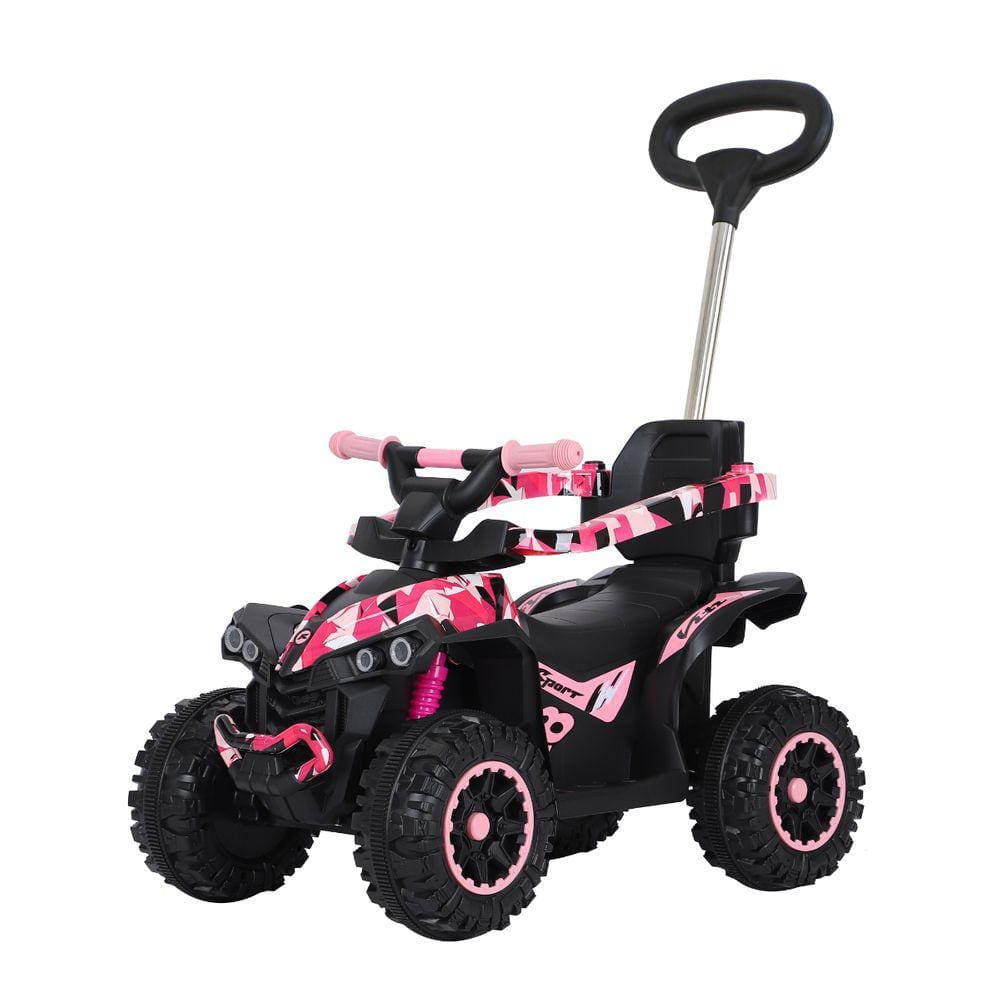 Carrinho Bebê passeio com empurrador e aro protetor com apoio para os pés Uni Toys Rosa Meninas Poderosas
