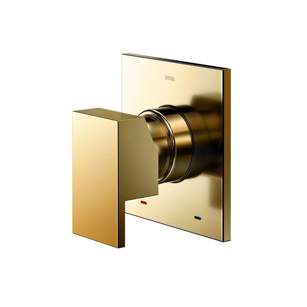 Acabamento Monocomando Para Chuveiro E Ducha Higiênica Docol New Edge 926043 1-2" E 3-4" Ouro Polido