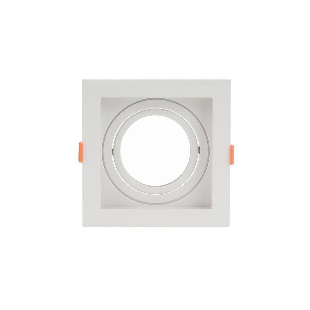 Spot De Embutir Recuado Nordecor Flea Para 1 Lâmpada Ar70 Quadrado Branco