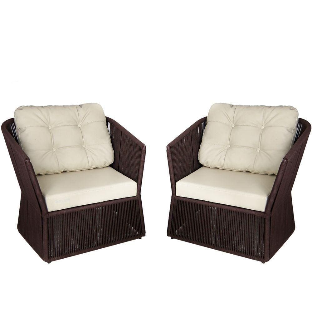 2 Poltronas Alumínio P/ Área Externa, Varanda, Jardim, Sala