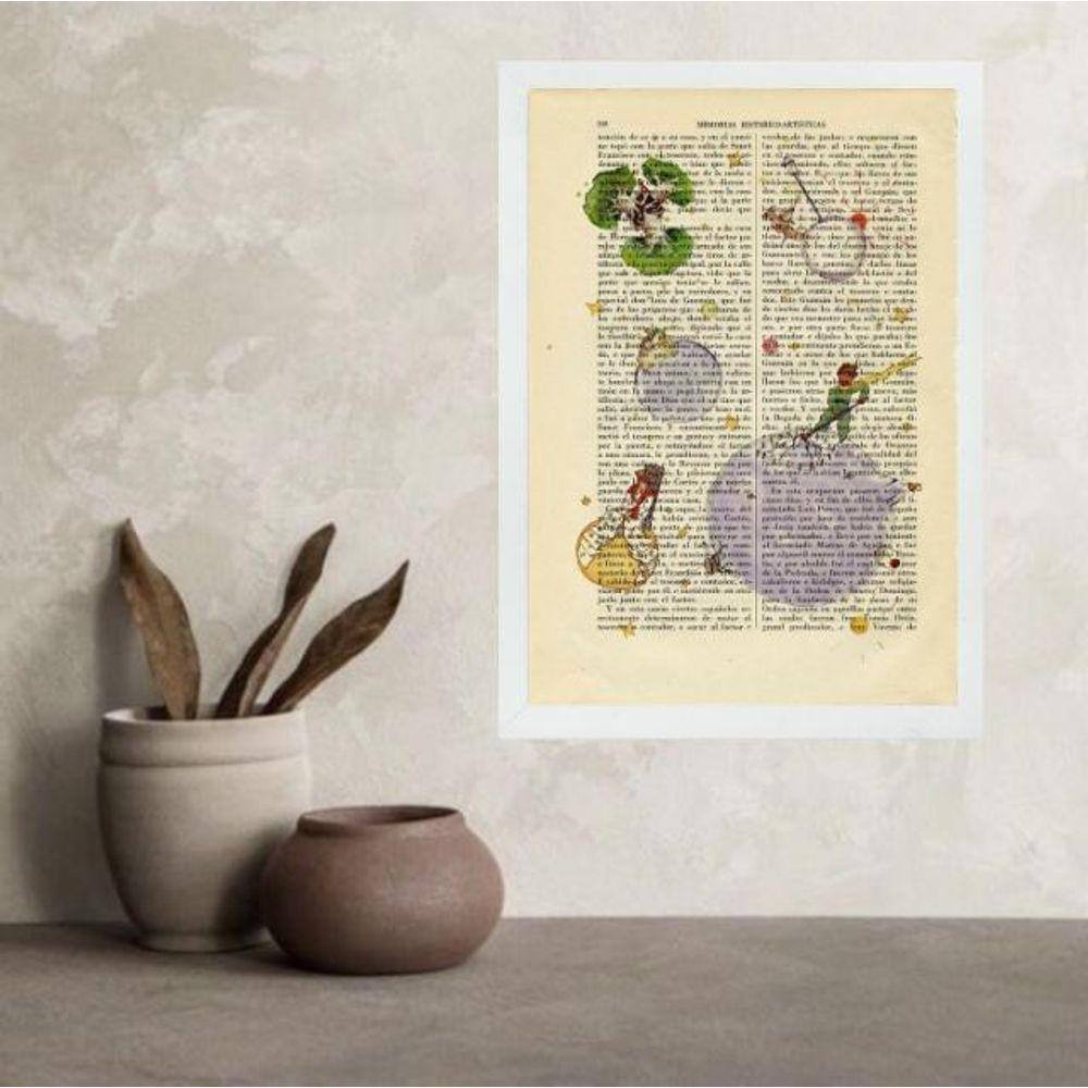 Quadro Vintage Pequeno Príncipe - Planetas 24X18Cm