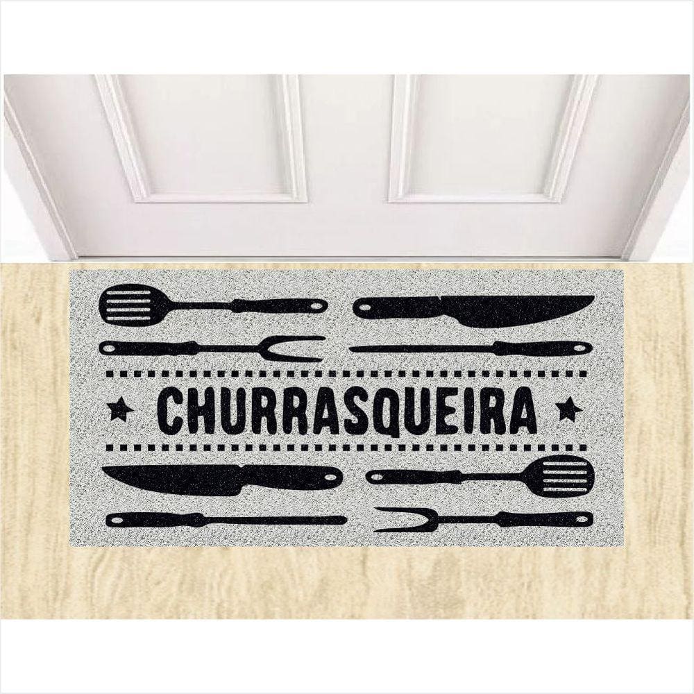 Tapete Capacho Divertido Area do Churrasco Para Decoração