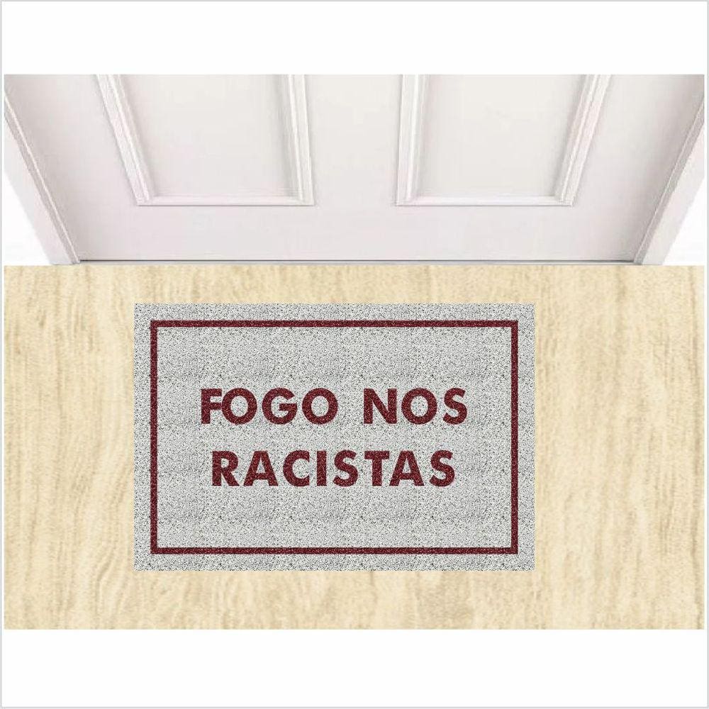 Tapete Capacho Fogo Nas Pessoas Ruim 60X40 cm
