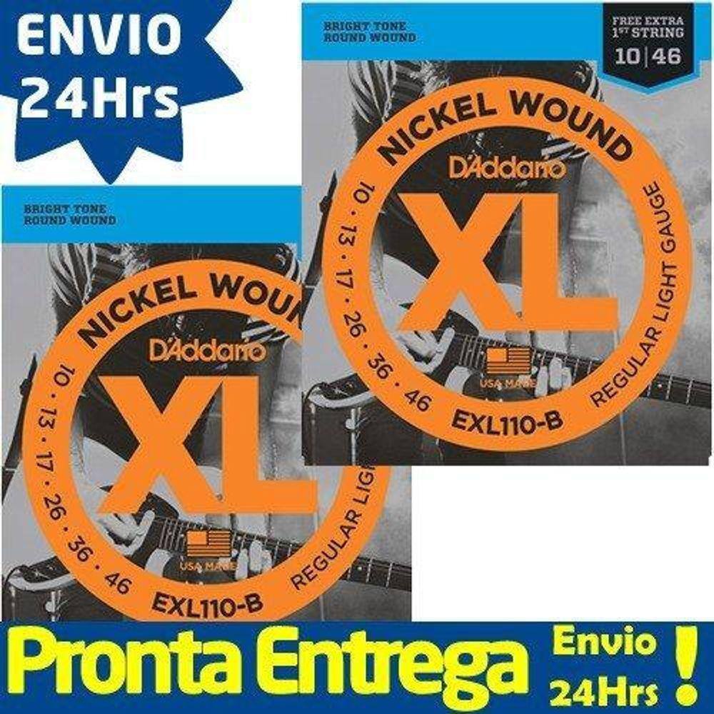 Kit 2 Encordoamento Para Guitarra D`Addario Exl110