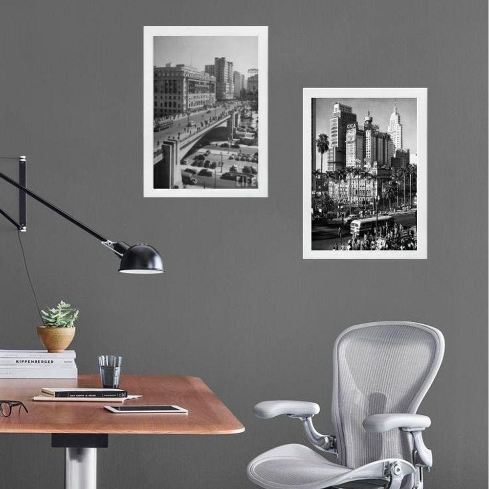 Kit 2 Quadros Fotografias Antigas São Paulo 24X18Cm