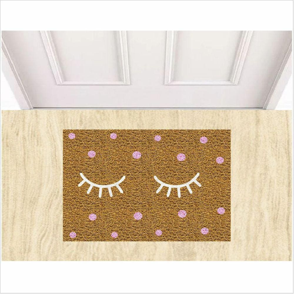 Tapetes Beleza Cílios Fofinhos 60X40cm Para Porta Decorativo