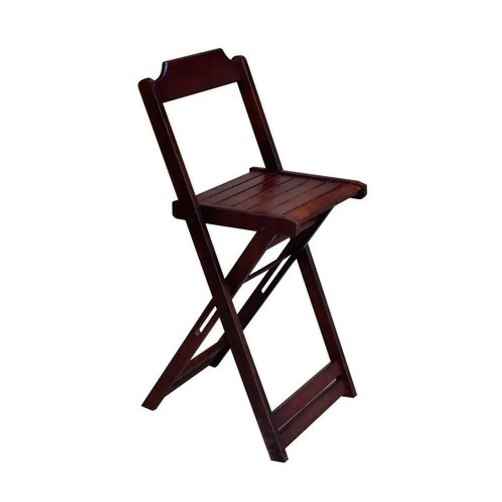 Banqueta Alta Dobravel Imbuia Encosto Anatomico