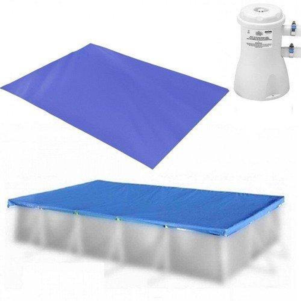 Kit Capa Para Piscina Retangular 2.500L Com Capa Bomba Forro