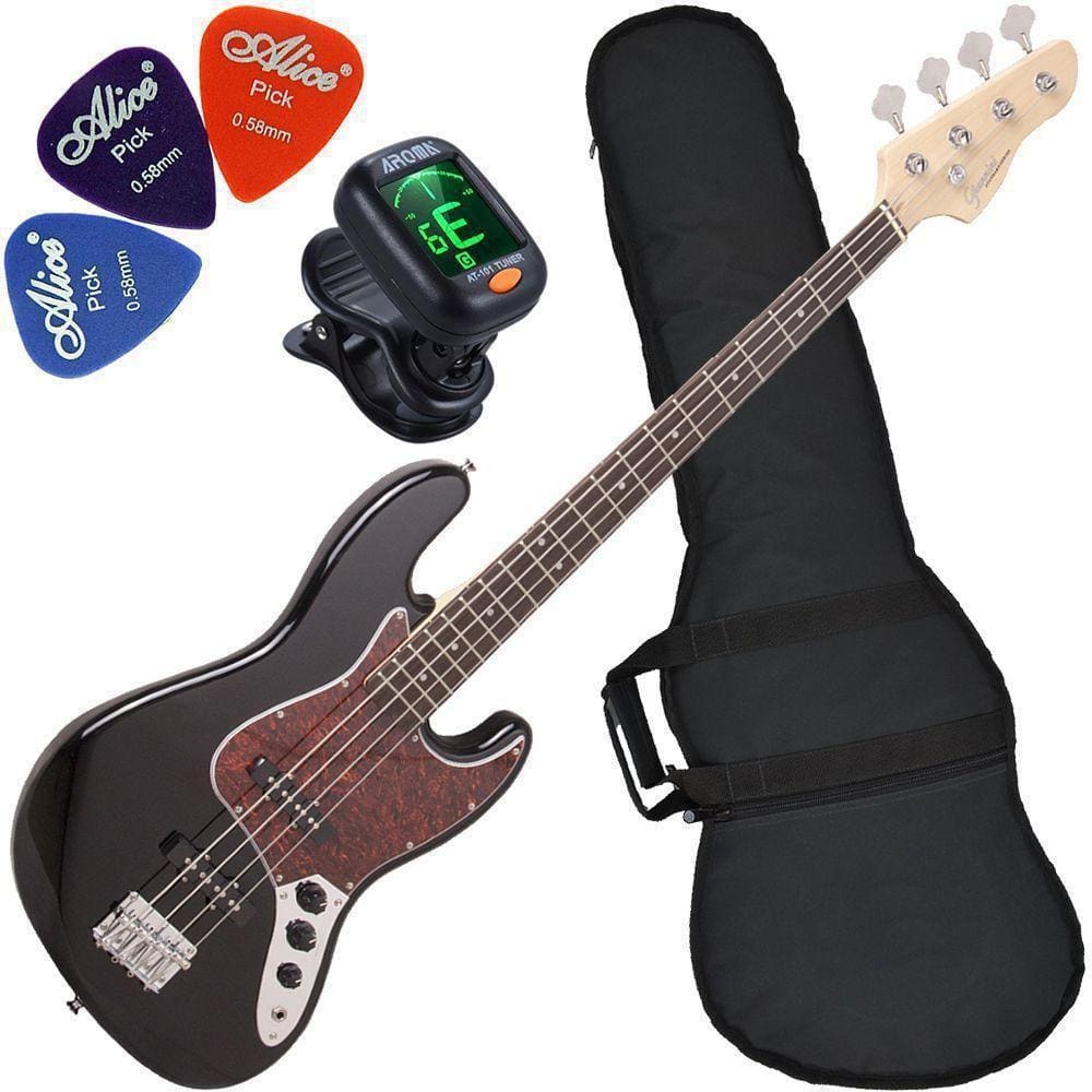 Kit Contrabaixo Elétrico 4 Cordas Gb100 Bk/Tt Preto Giannini
