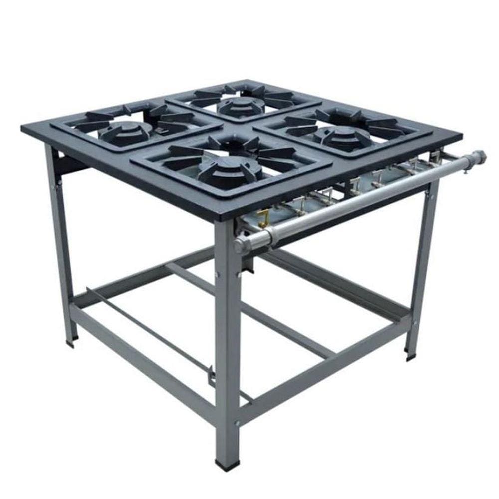 Fogao 4 Bocas M14 M/m Premium 40X40 Perfil 9Cm Para Panela - Metalmaq