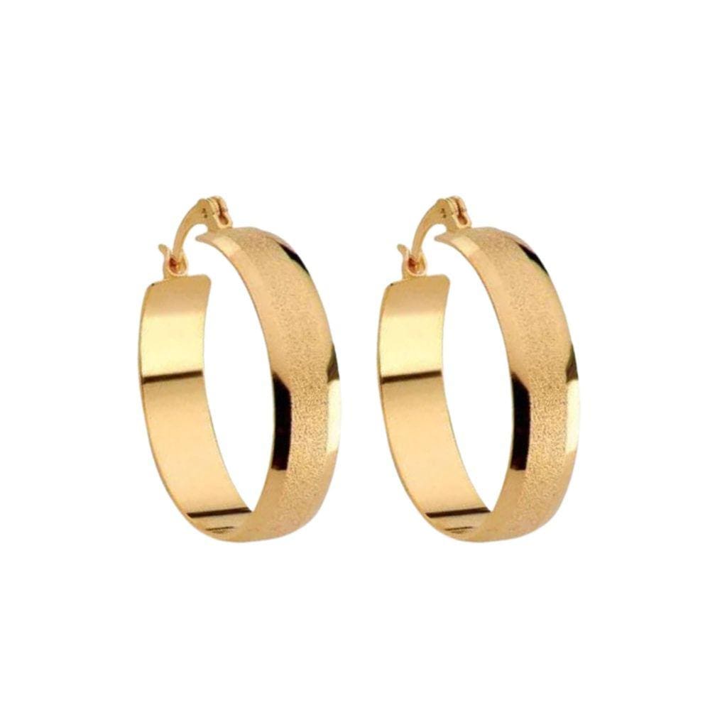 Argola Luxo Diamantada - Banhada em Ouro 18k