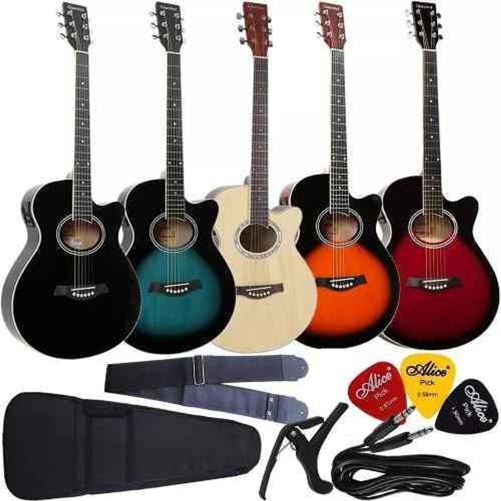 Kit Violão Completo Giannini Gsf1R Com Capotraste Cabo Capa