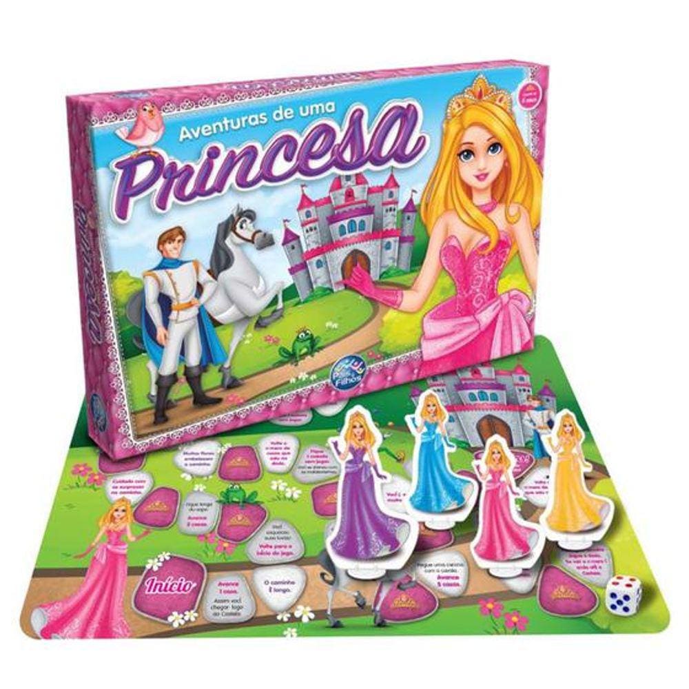 Jogo Aventuras de uma Princesa Top Line Tabuleiro - Pais e Filhos