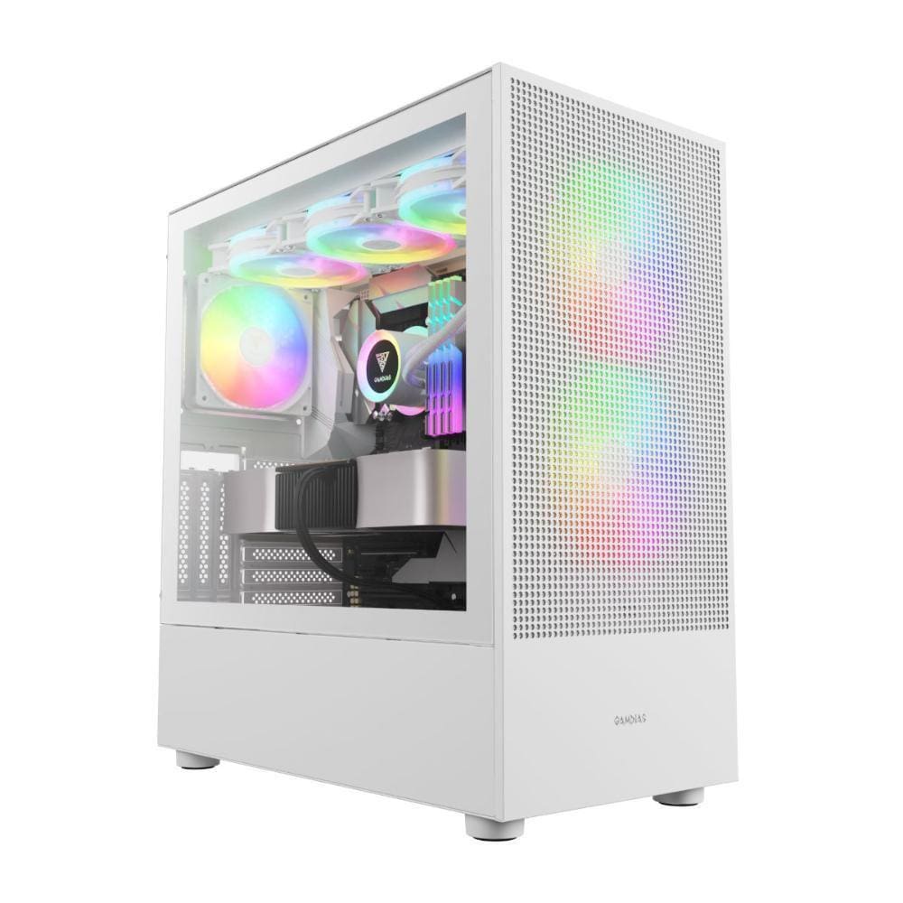 Gabinete Gamdias Talos E3 Mesh Elite White, Lateral Em Vidro