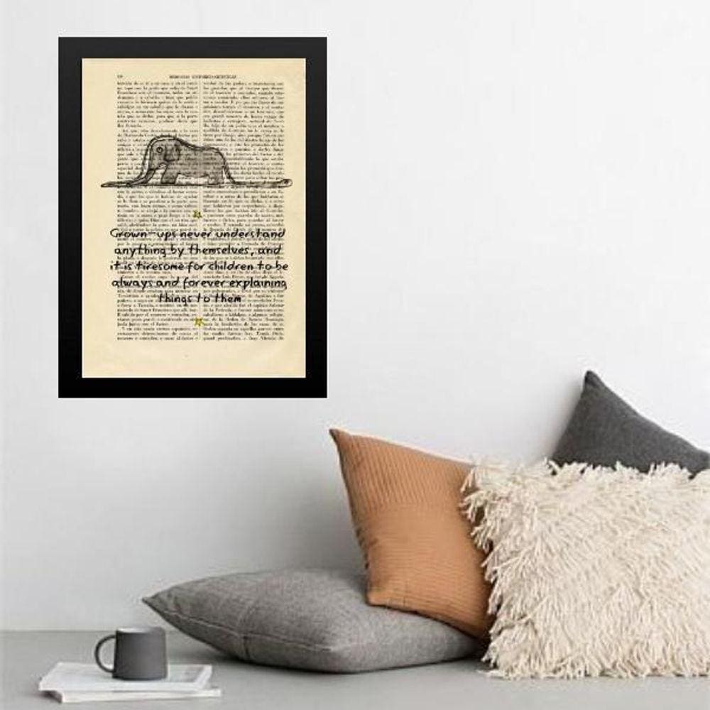 Quadro Elefante Pequeno Príncipe 33X24Cm