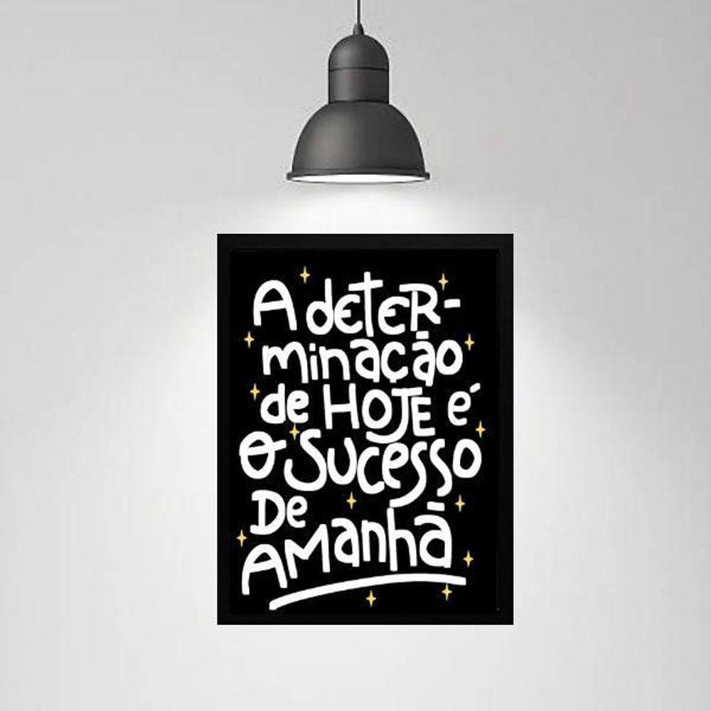 Quadro Motivacional Determinação Sucesso 45X34Cm - Com Vidro