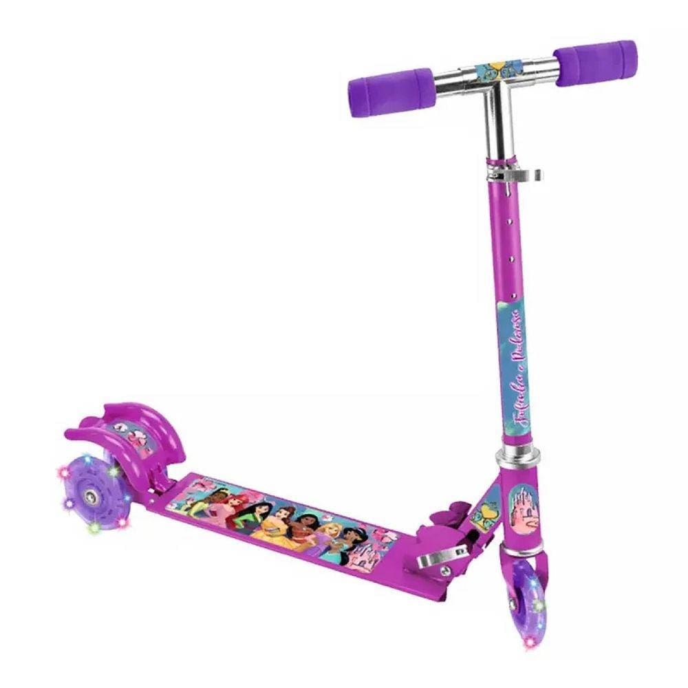 Patinete Ajustável E Dobrável Princesas Disney 3 Rodas 60Kg