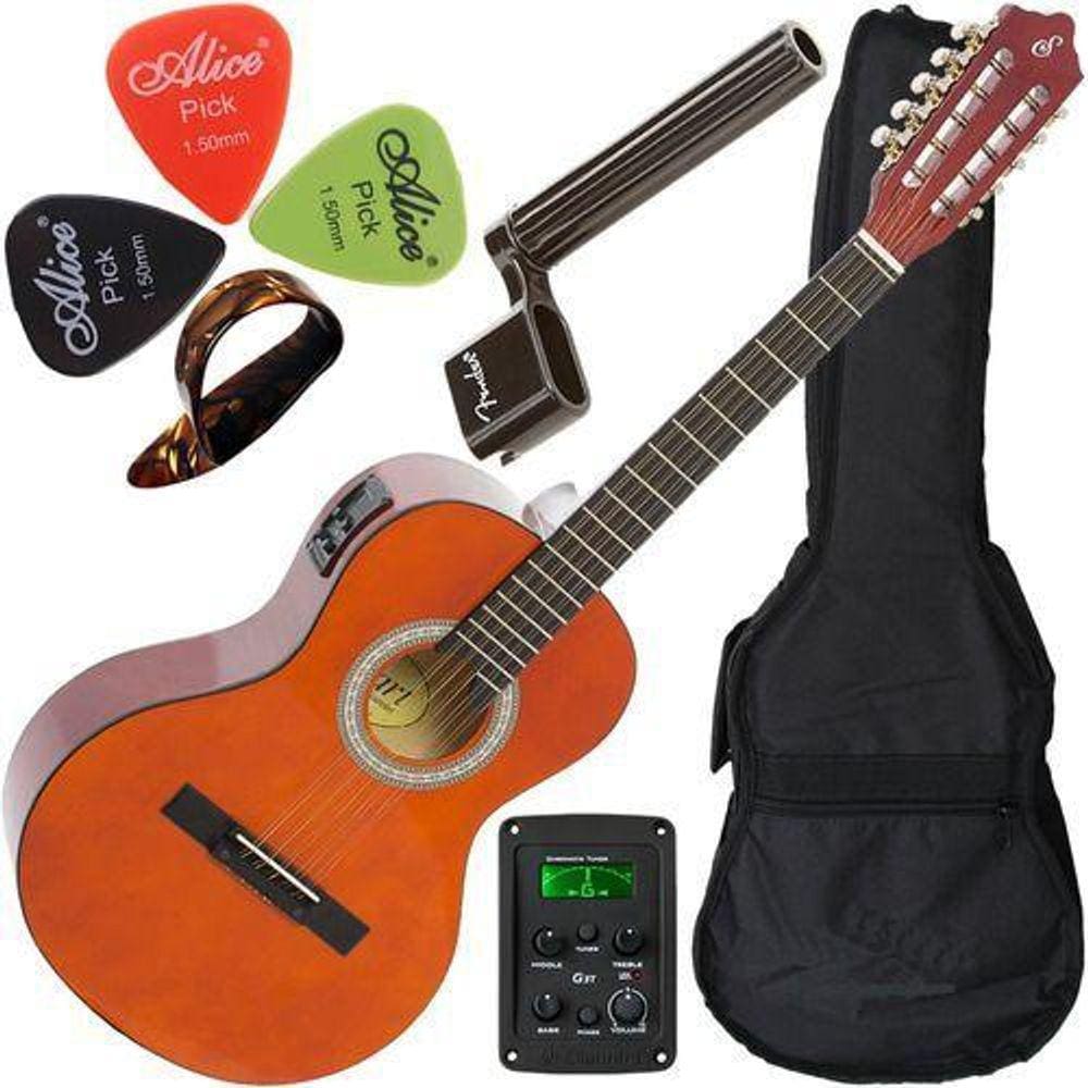 Kit Viola Eletroacústica Giannini Caipira Vs14Eq Natural