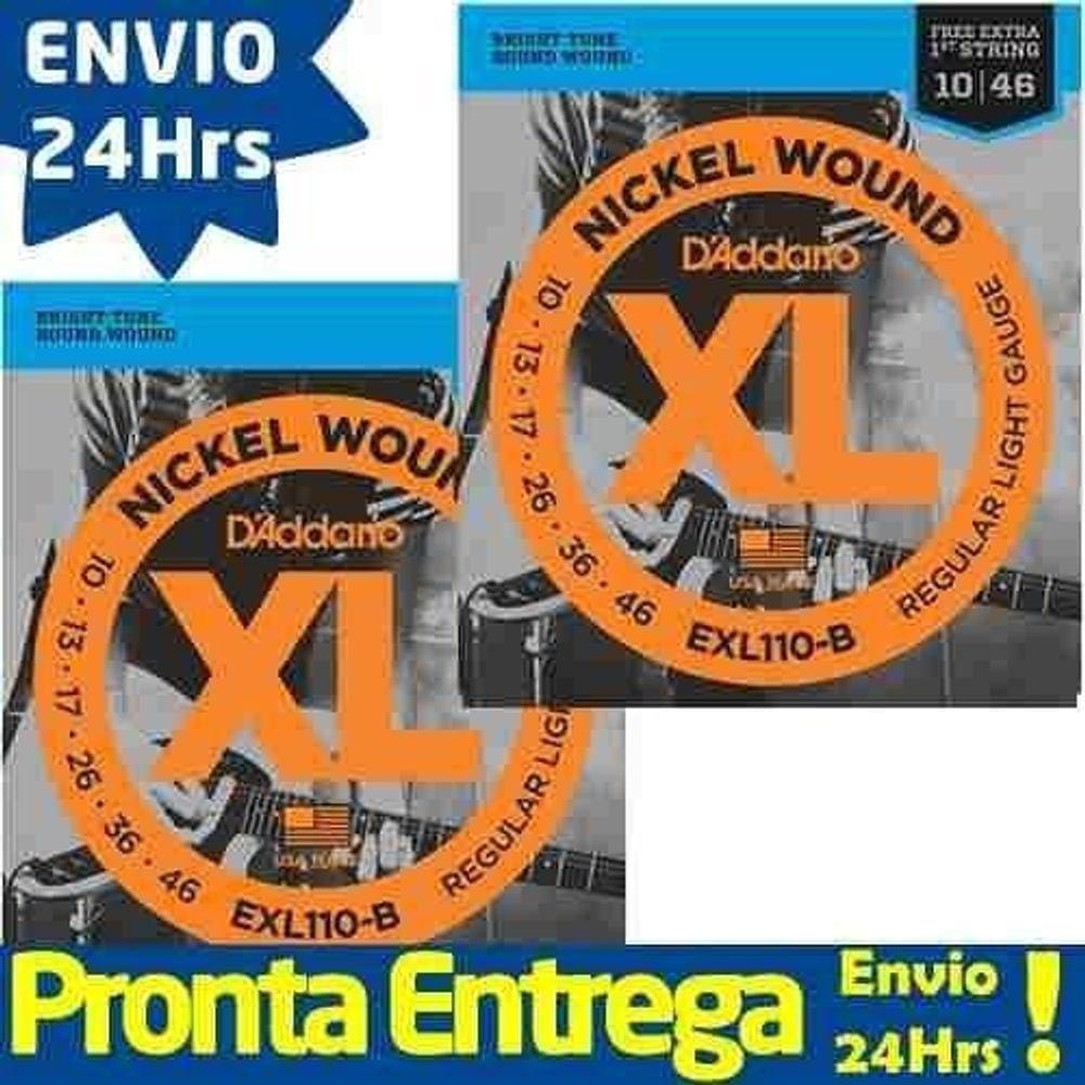 Kit 2 Encordoamento Para Guitarra D`Addario Exl110 Envio24H