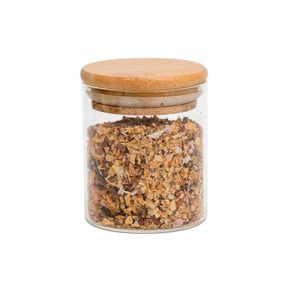 Pote de vidro 200ml tampa de bambu hermético redondo - Tüd