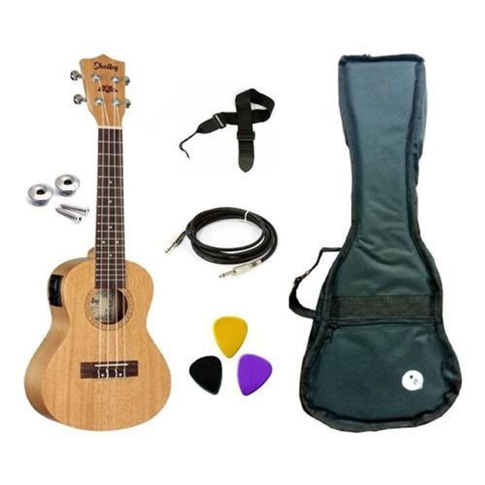 Ukulele Shelby Ativo Su23Me Com Bag Colchoada, Cabo Ecorreia