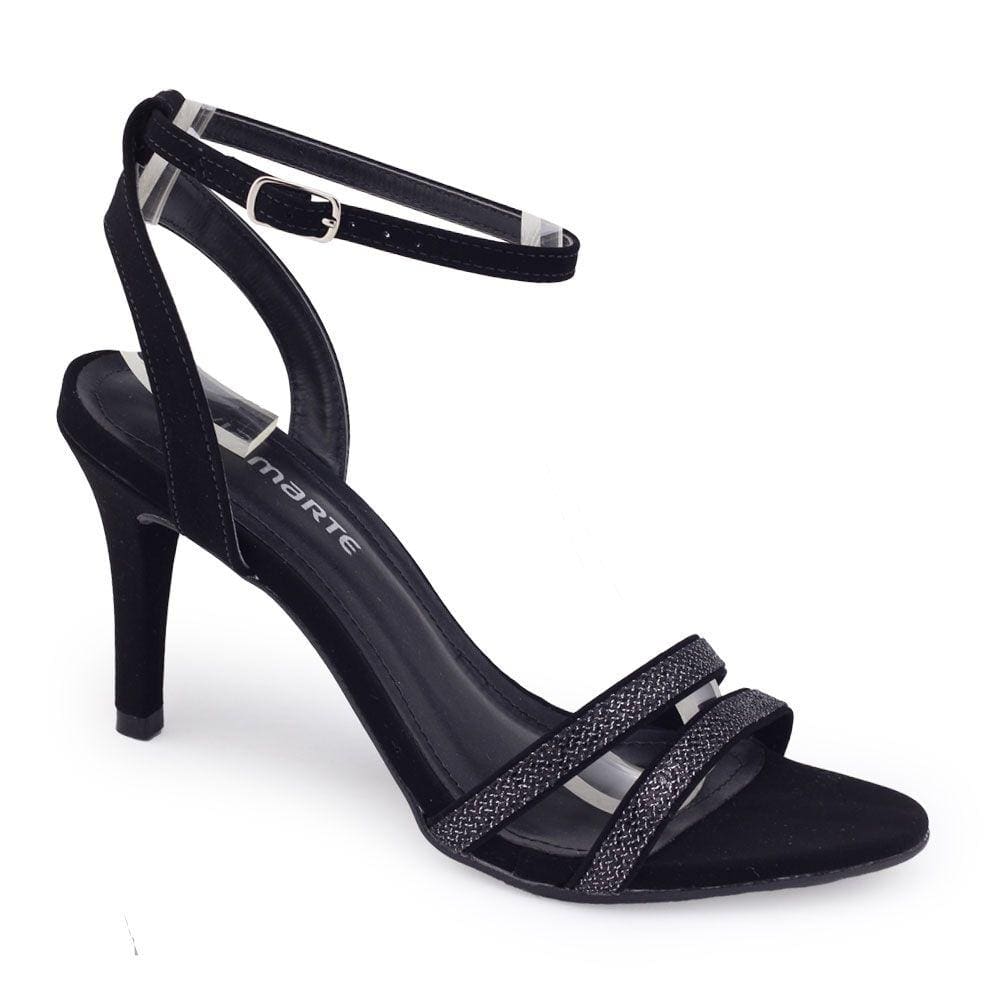 Sandália feminina Via Marte 22-14303 salto 8cm agu1ha nobuck