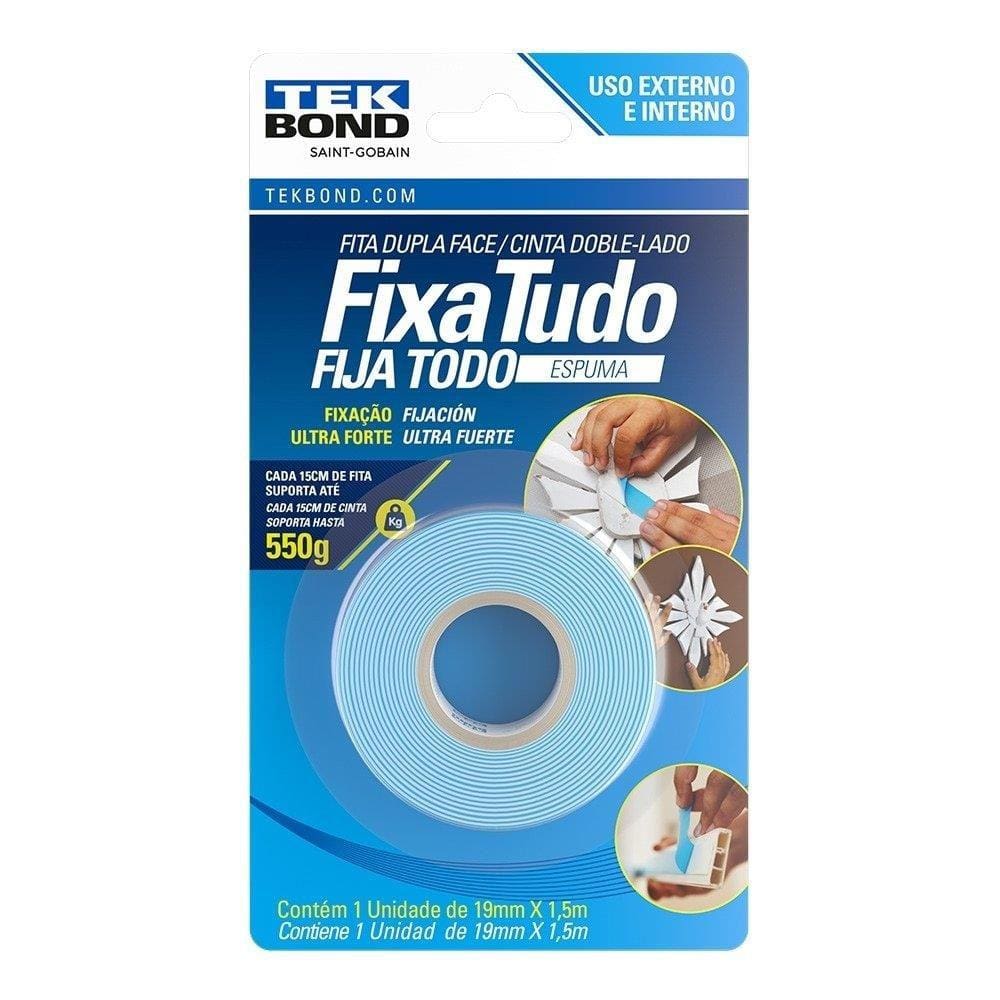 Fita Dupla Face Espuma Tekbond 19Mmx1,5M