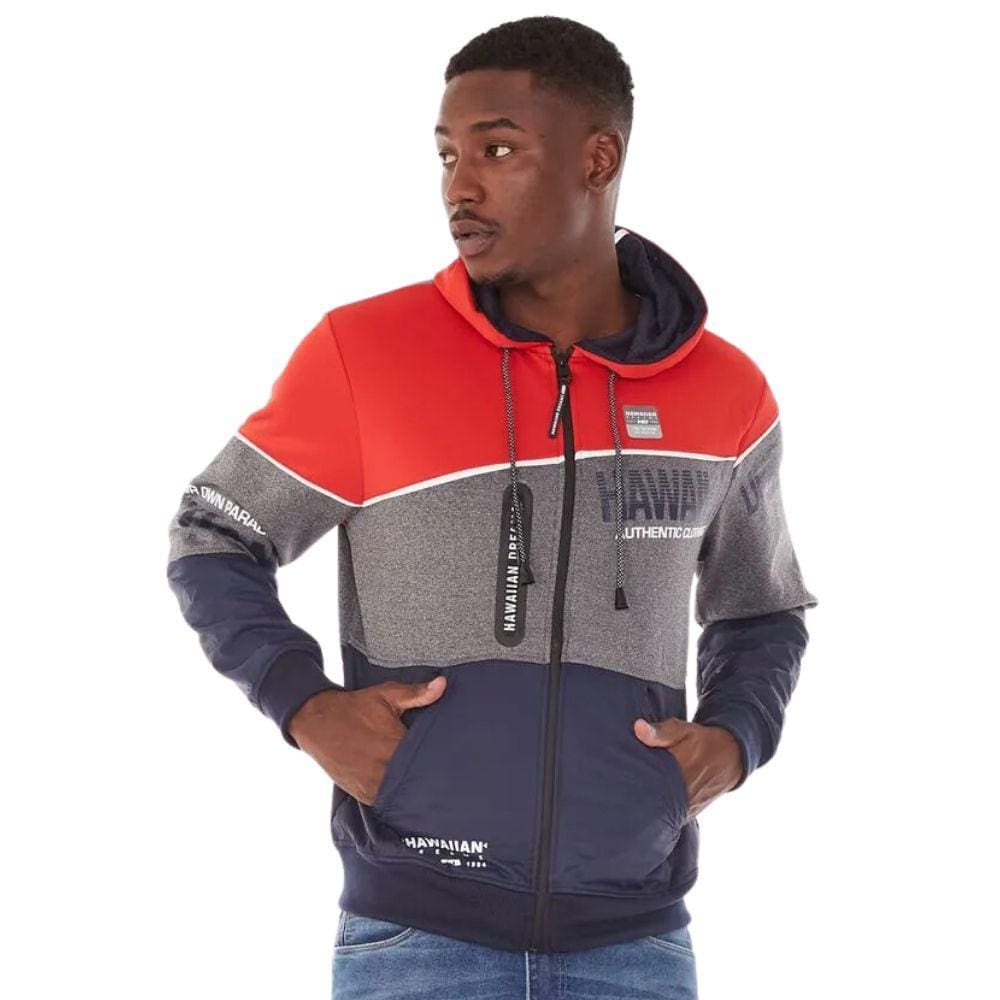 Moletom Masculino HD Canguru Aberto Vermelho/Cinza/Azul 9790A