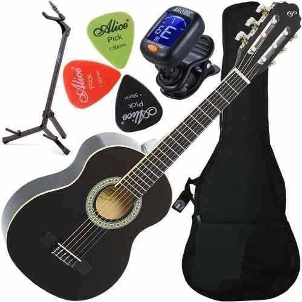 Kit Violão Infantil Nylon 1/4 Nr Bk Com Suporte G3S Giannini