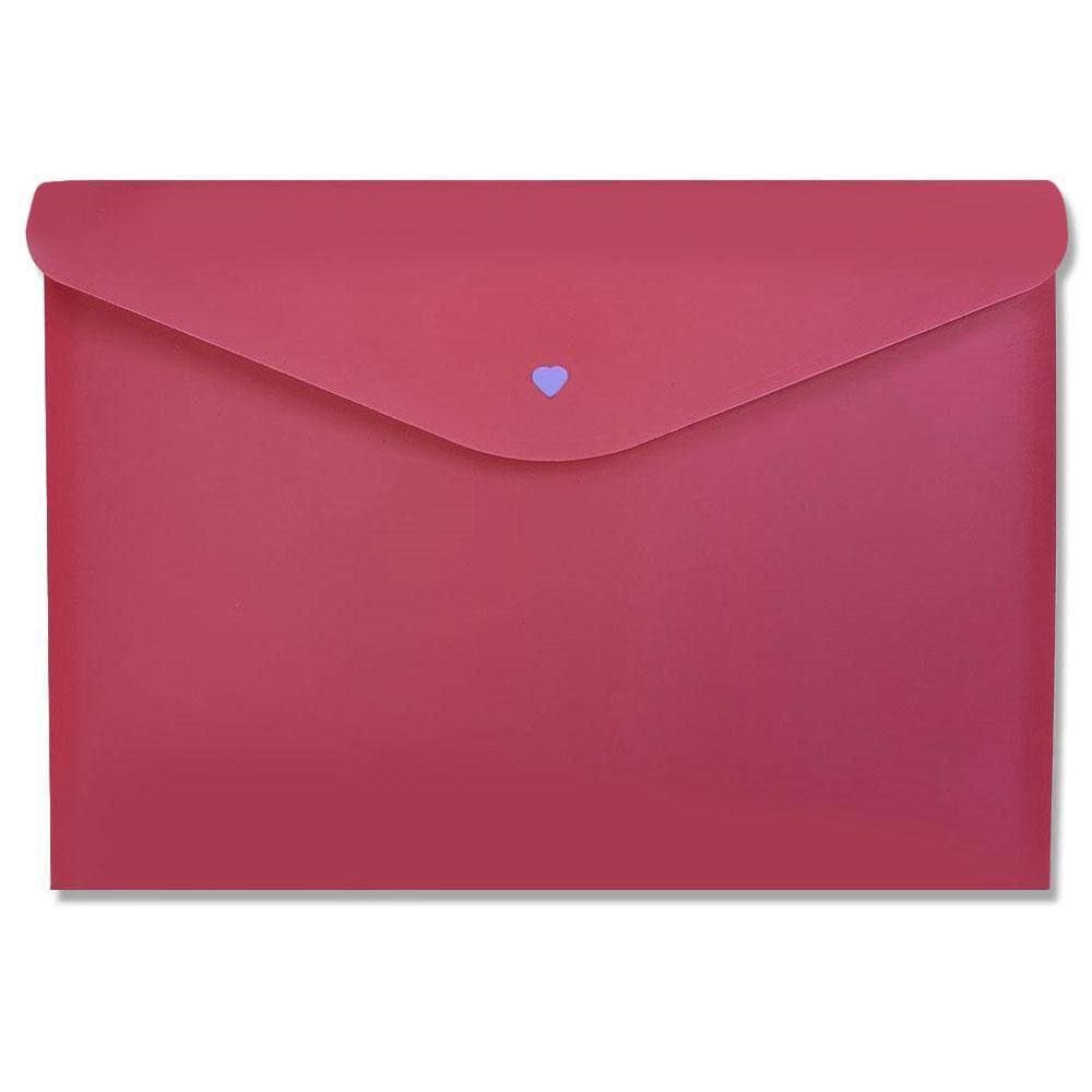 Envelope Com Botão A4 Full Color Pink Organização Dello