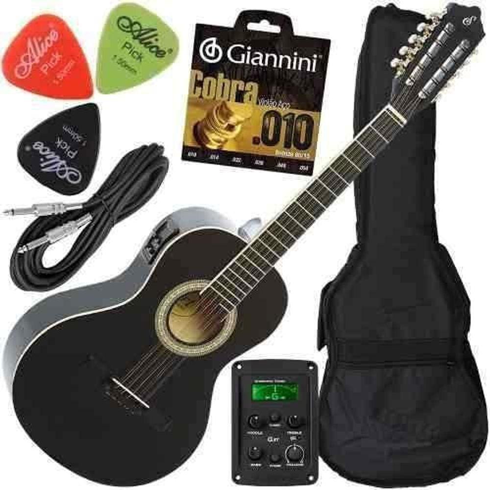 Kit Viola Eletroacústica Caipira 10 Cordas Vs14Eq Giannini