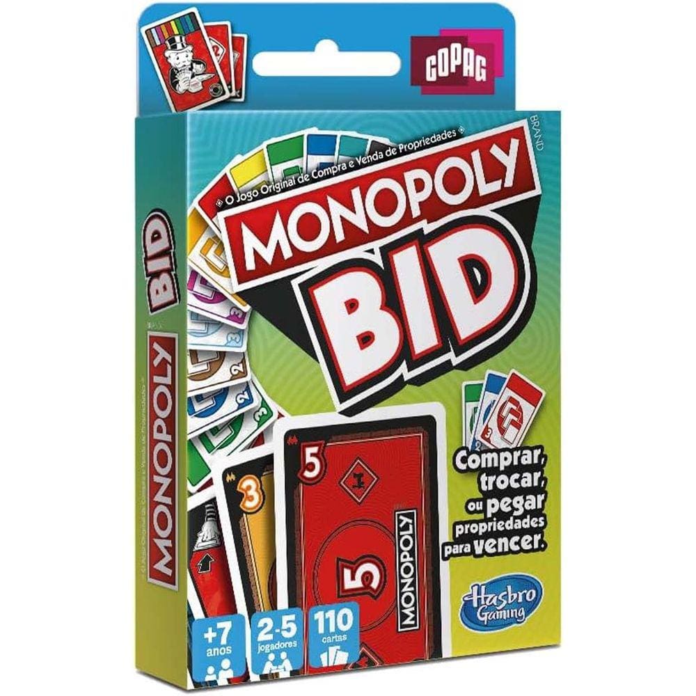 Jogo De Cartas Monopoly Bid Hasbro Gaming Jogo De Galera